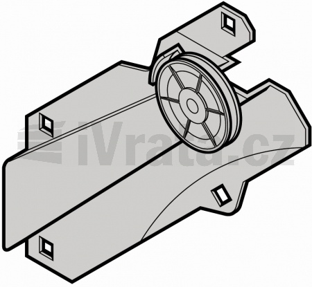 Rameno s kladkou, komplet, kování L, BL, zinek, pravé