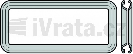 Tlakově litý rám pro sendvičové zasklení typu A, RAL 9011 pro dvoustěnné sekce vrat 42 mm bez drážkování, P4A