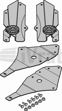 Sada, ramena s kladkou a výztuhou, kování L, RAL9002