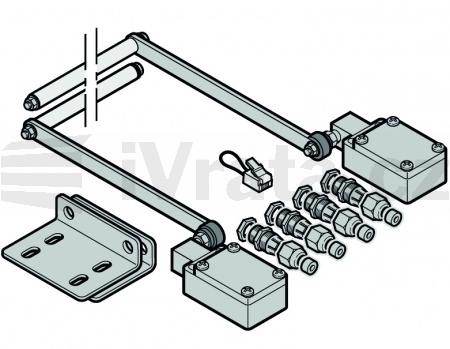9.51 Sada spínačů uvolněných lan 2 pro vrata DPU / 67; s přímým pohonem (445 R, 460 R) a držákem; (dlouhý ovládací válec, 14 cm)