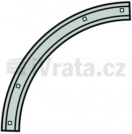 Oblouk kolejnice pro kování ND, NS, NK, GD, GS, GK, LD, HD, HS, HK, RD, RS, RK, VS, WS, pravý