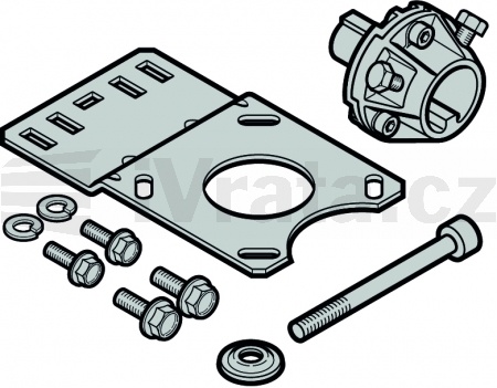 Sada na upevnění převodovky na cizí vrata, plná hřídel 1 1/4