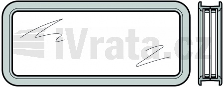 Kompletní sendvičové zasklení, typ A pro dvoustěnné vratové sekce 67 mm, tlakově litý rám podle RAL 9011