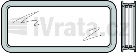 Kompletní sendvičové zasklení, typ A pro dvoustěnné vratové sekce 67 mm, tlakově litý rám lakovaný