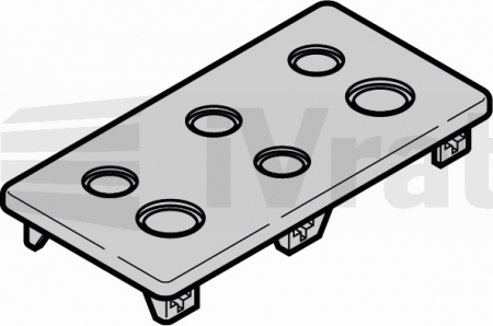 Spodní víko krabice řídící jednotky s průchodkami (bez vyobrazení)