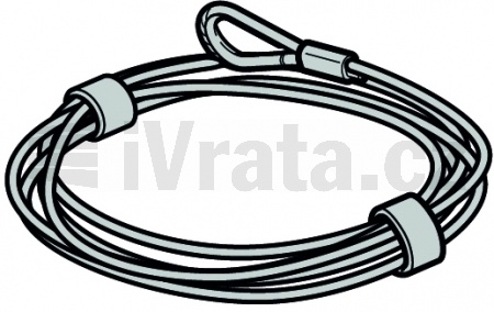 Ocelové lano Ø 5,5 mm s nalisovaným okem, 6000 mm