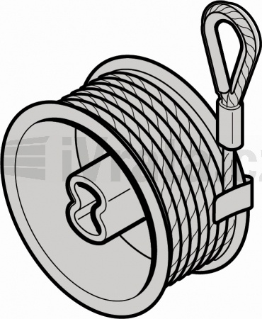 Lanový buben, typ kování N, L, s lanem pro kování N do výšky vrat = 2250 mm, levý