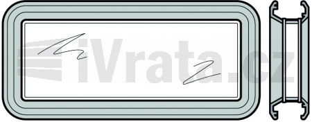 Kompltní sendvičové zasklení trojité typ A, pro dvoustěnné vratové sekce 80 mm, tlakově litý rám podle RAL 9012