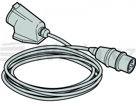 CEE-16A, prodloužení s pevnou zásuvkou, 230 V, délka: 8000 mm