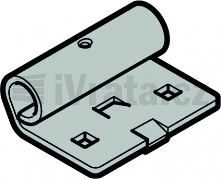 Držák rolny, zesílený, sekce 67/80, RH020, sada s rolnou, pravý, nerez